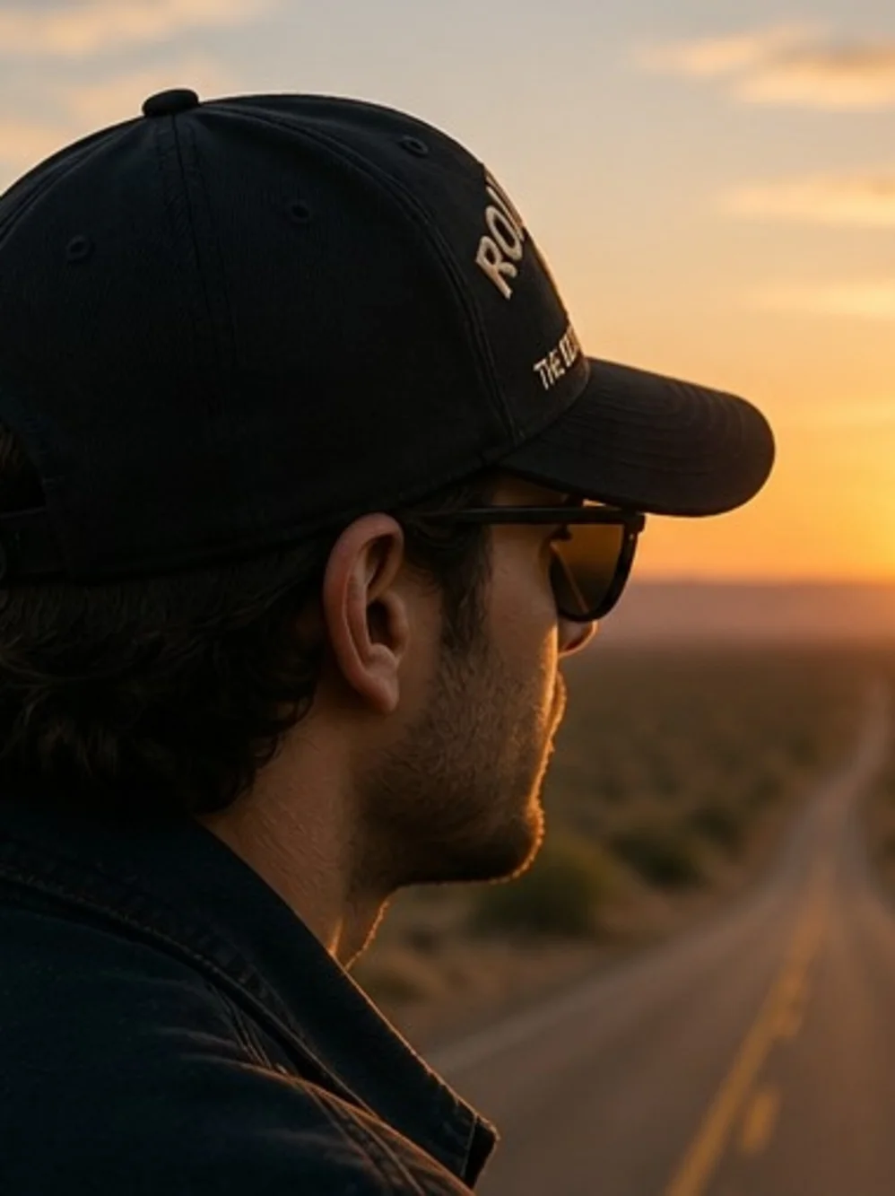 Route 66 Black Embroidered Baseball Cap - The Mother Road